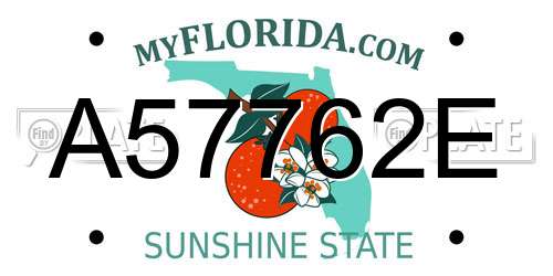 A57762E Florida License Plate