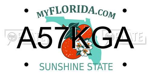 A57KGA Florida License Plate