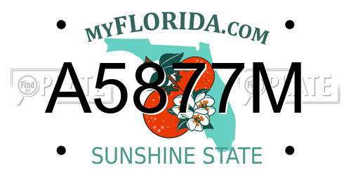 A5877M Florida License Plate