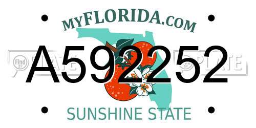 A592252 Florida License Plate