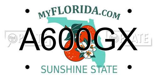 A600GX Florida License Plate