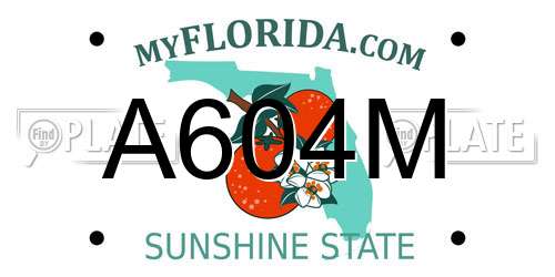 A604M Florida License Plate