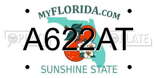 A622AT Florida License Plate