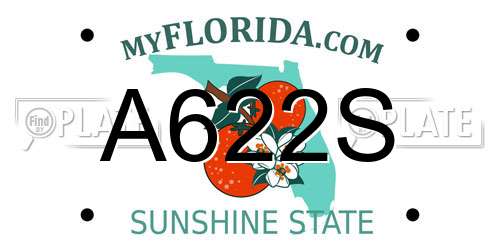 A622S Florida License Plate