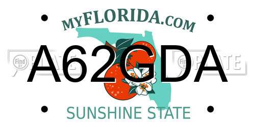 A62GDA Florida License Plate