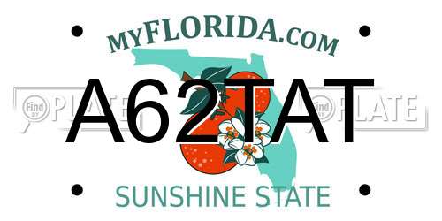 A62TAT Florida License Plate