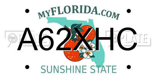 A62XHC Florida License Plate