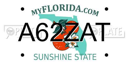 A62ZAT Florida License Plate