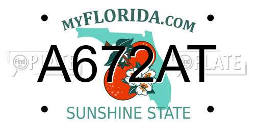 A672AT Florida License Plate