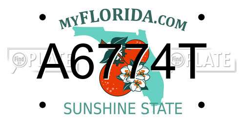 A6774T Florida License Plate