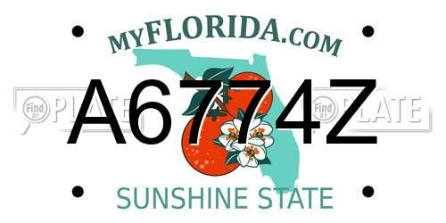 A6774Z Florida License Plate