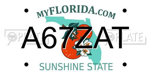 A67ZAT Florida License Plate