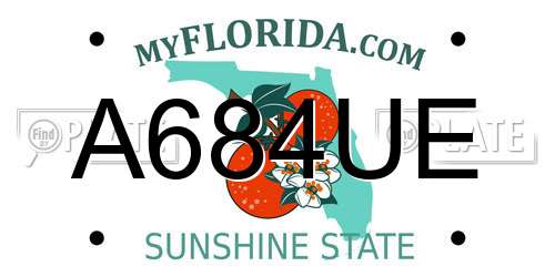 A684UE Florida License Plate