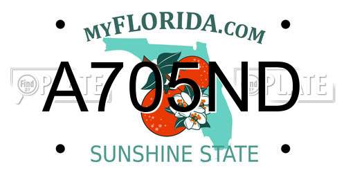 A705ND Florida License Plate
