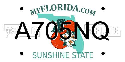 A705NQ Florida License Plate