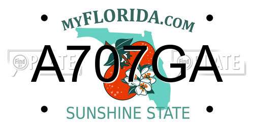 A707GA Florida License Plate