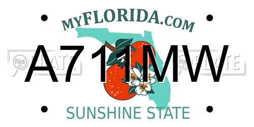 A711MW Florida License Plate