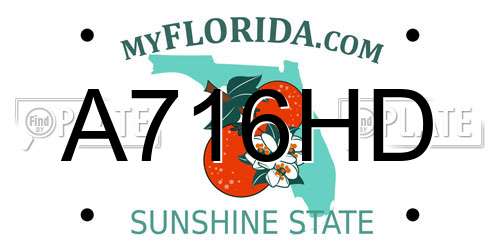 A716HD Florida License Plate