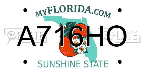 A716HO Florida License Plate