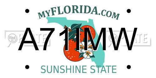 A71IMW Florida License Plate