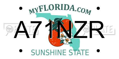 A71NZR Florida License Plate