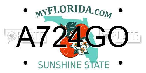 A724GO Florida License Plate