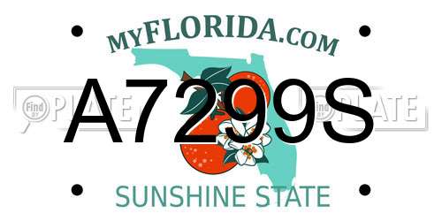 A7299S Florida License Plate