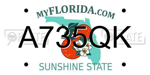 A735QK Florida License Plate