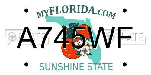 A745WF Florida License Plate