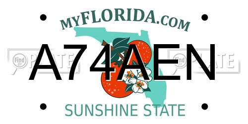 A74AEN Florida License Plate
