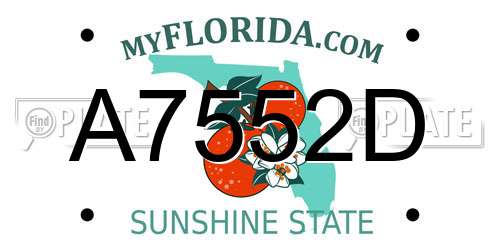 A7552D Florida License Plate