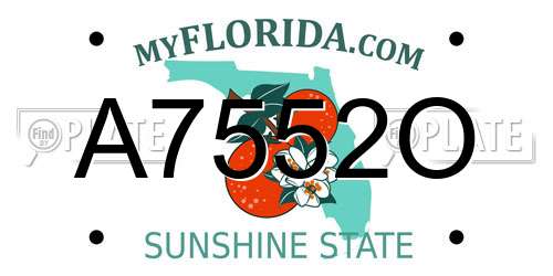 A7552O Florida License Plate