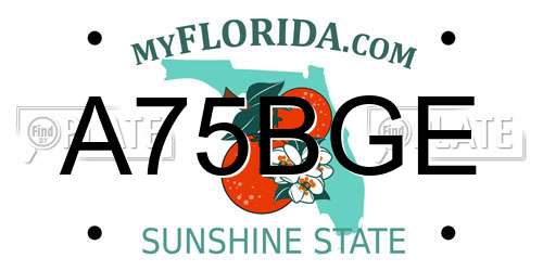 A75BGE Florida License Plate