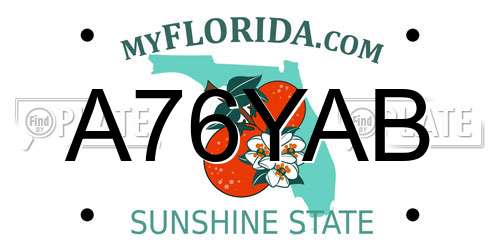 A76YAB Florida License Plate