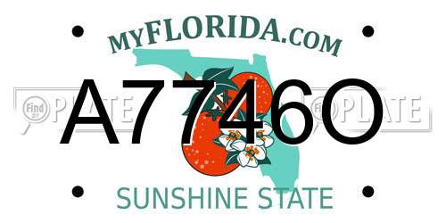 A7746O Florida License Plate