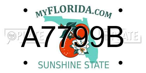 A7799B Florida License Plate