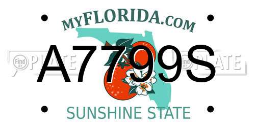 A7799S Florida License Plate