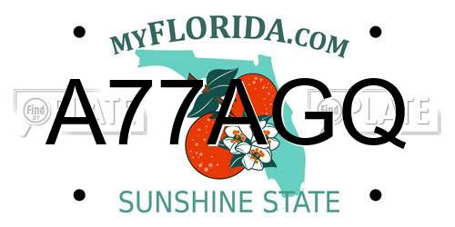 A77AGQ Florida License Plate