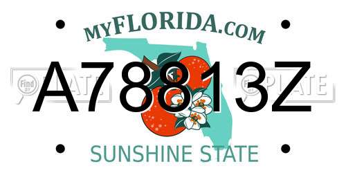 A78813Z Florida License Plate