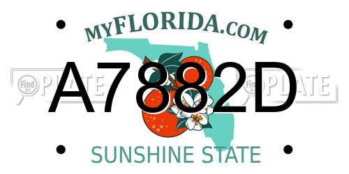 A7882D Florida License Plate