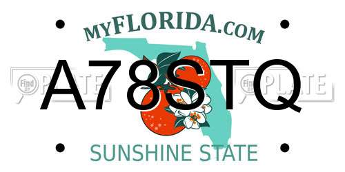 A78STQ Florida License Plate