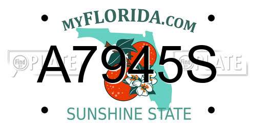 A7945S Florida License Plate
