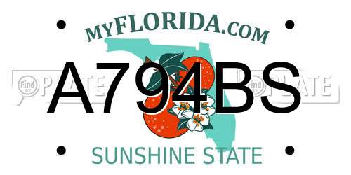 A794BS Florida License Plate