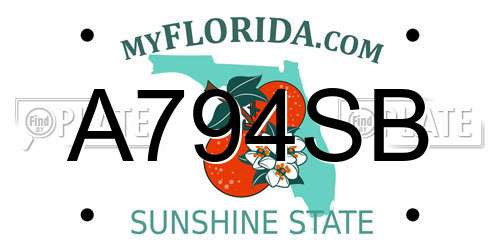 A794SB Florida License Plate