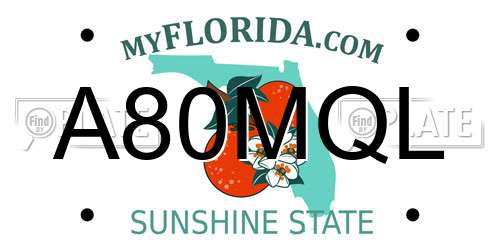 A80MQL Florida License Plate