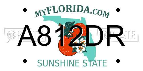 A812DR Florida License Plate