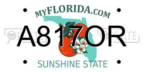 A817OR Florida License Plate