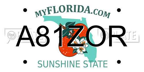 A81ZOR Florida License Plate