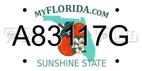 A83117G Florida License Plate