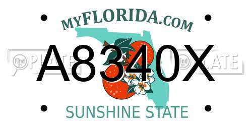 A8340X Florida License Plate